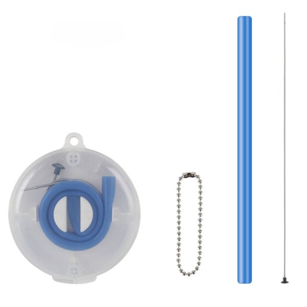 Folding Reusable Silicone Straw w/ Case - Image 2