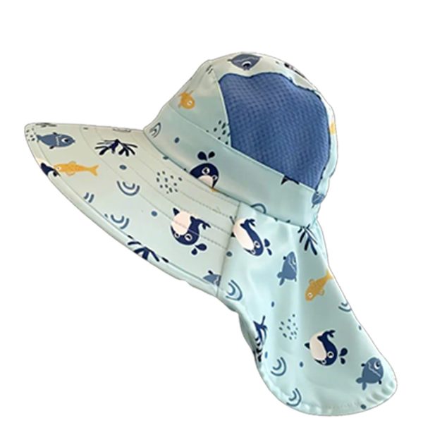 Kid's Adjustabl Breathable Wide Brim Sun Hat w/ Whistle - Image 2