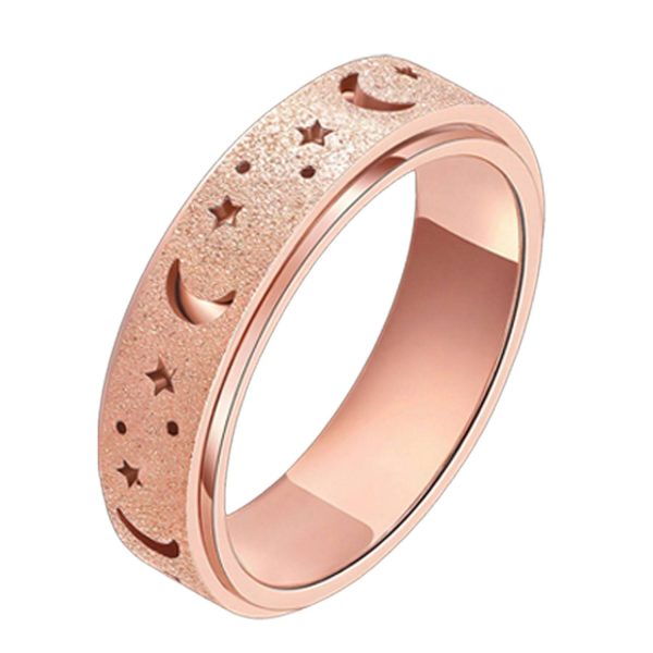 Stainless Steel Star Moon Spinner Ring - Image 5