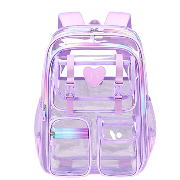 PVC Double Zipper Waterproof Clear Backpack - Image 4