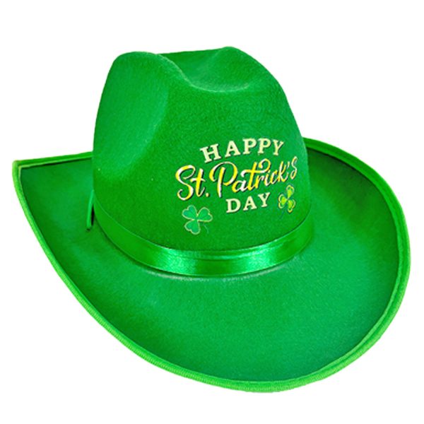 St Patrick's Day Green Cowboy Hat - Image 4