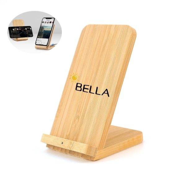 Bamboo Wireless Charger Phone Stand