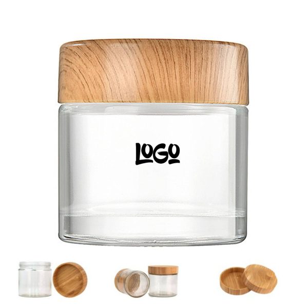 6 oz Glass Storage Jars w/ Wood Lid