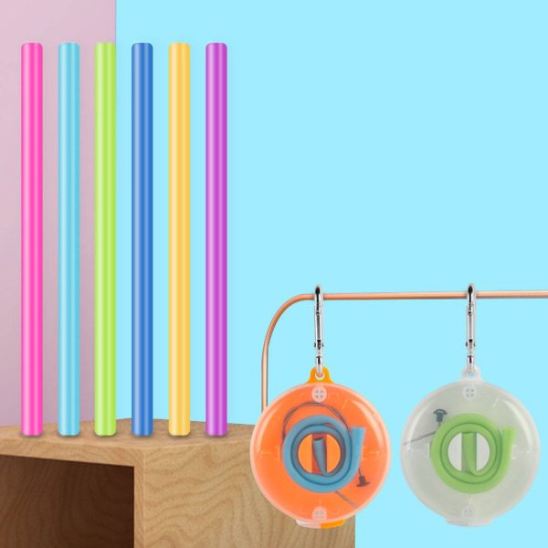 Folding Reusable Silicone Straw w/ Case - Image 7