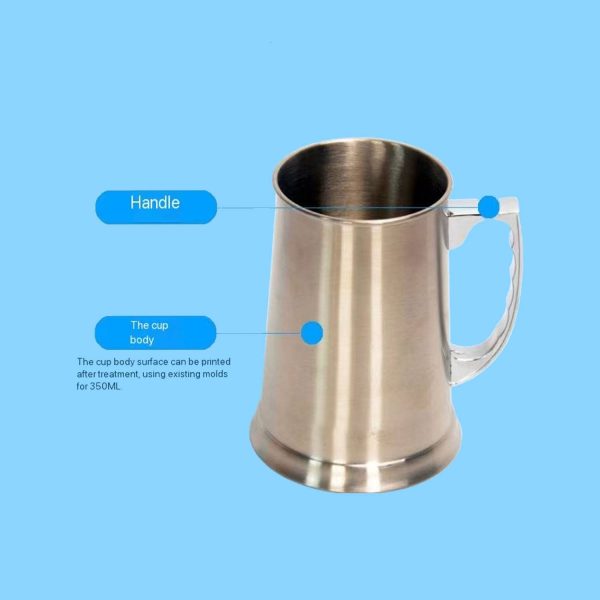 14oz Stainless Steel Insulated Handle mug - Image 4