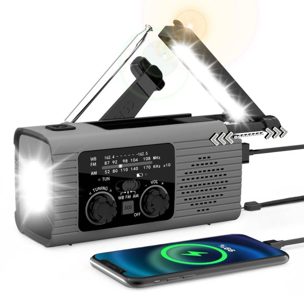 Outdoor Hand Crank LED Solar Powered Emergency Radio - Image 2
