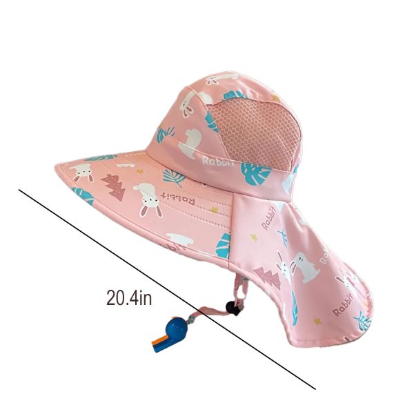 Kid's Adjustabl Breathable Wide Brim Sun Hat w/ Whistle - Image 8