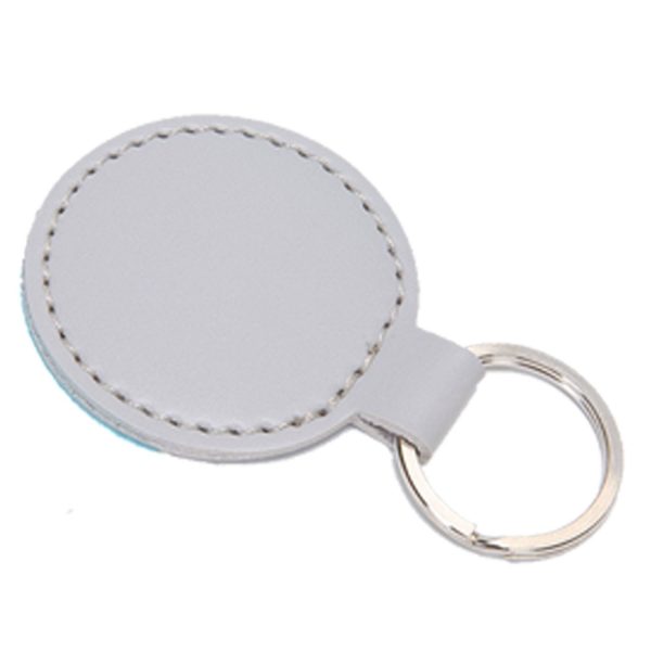 PU Leather Round Shape Keychain - Image 5