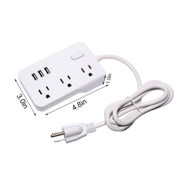 5ft Extension Cord Multi-Outlet USB Power Strip - Image 4