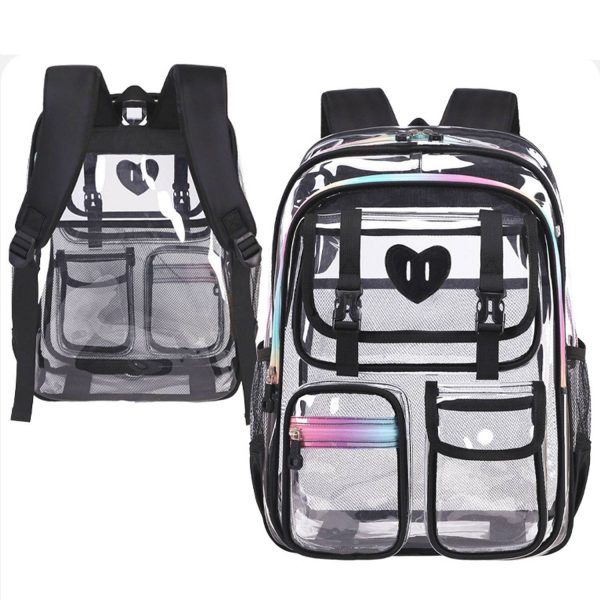 PVC Double Zipper Waterproof Clear Backpack - Image 7