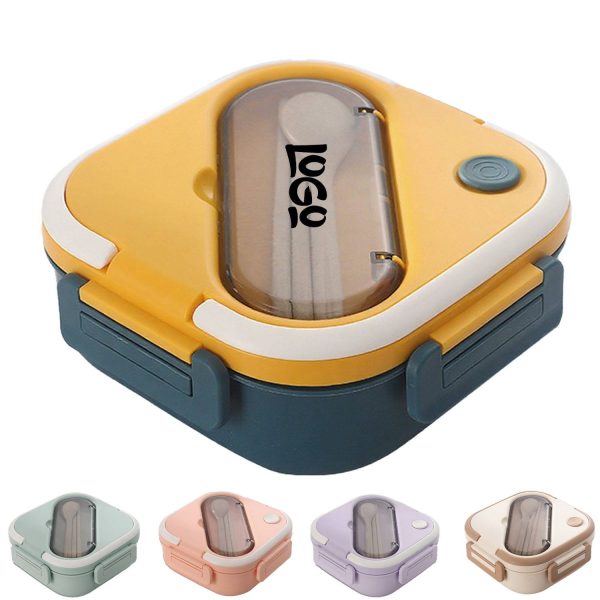Plastic Leak Proof Lunch Box w/ Utensils