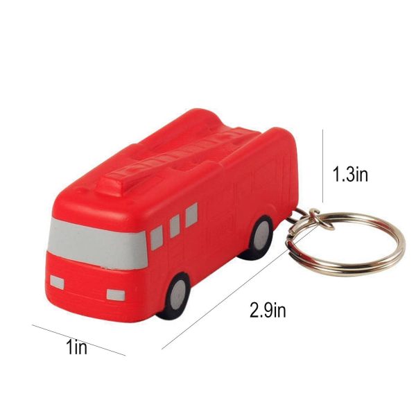 PU Foam Fire Truck Stress Reliever Keychain - Image 4