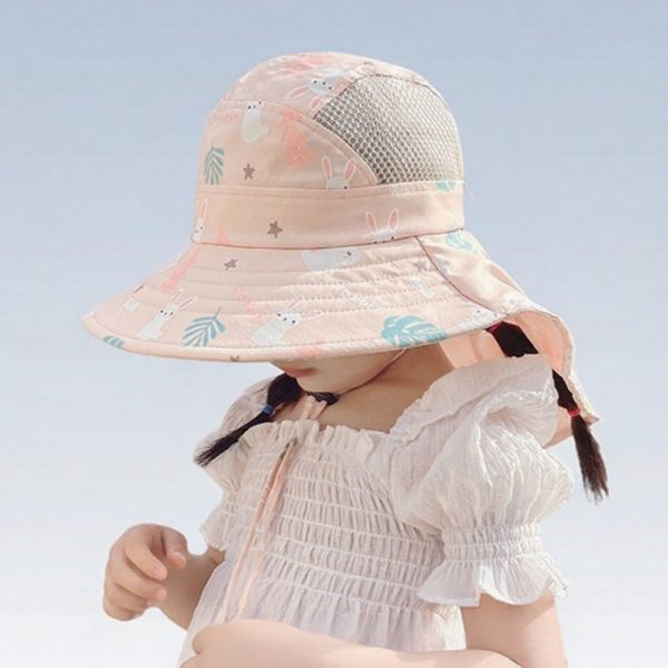 Kid's Adjustabl Breathable Wide Brim Sun Hat w/ Whistle - Image 7