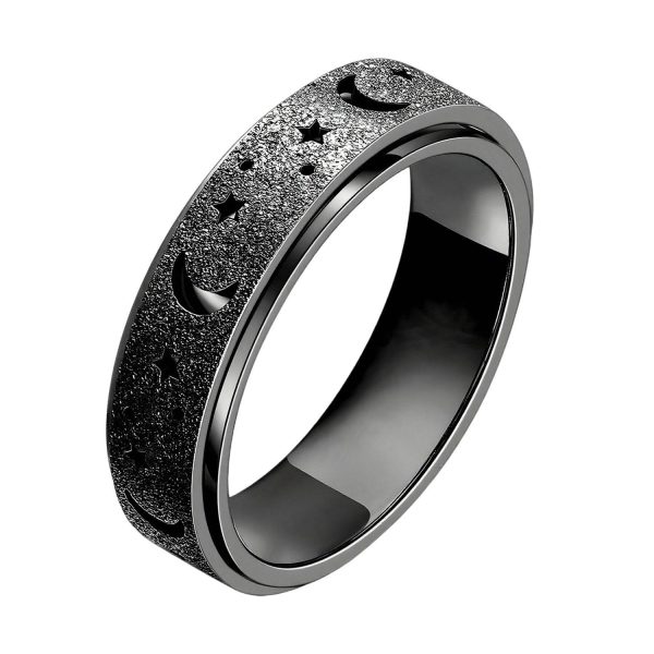 Stainless Steel Star Moon Spinner Ring - Image 2