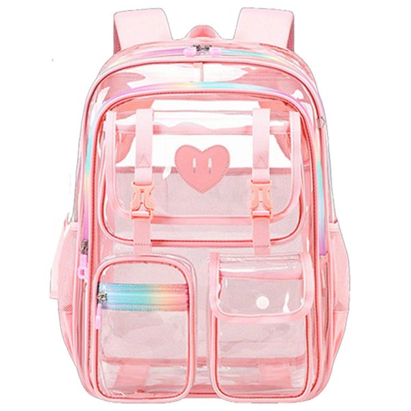 PVC Double Zipper Waterproof Clear Backpack - Image 3
