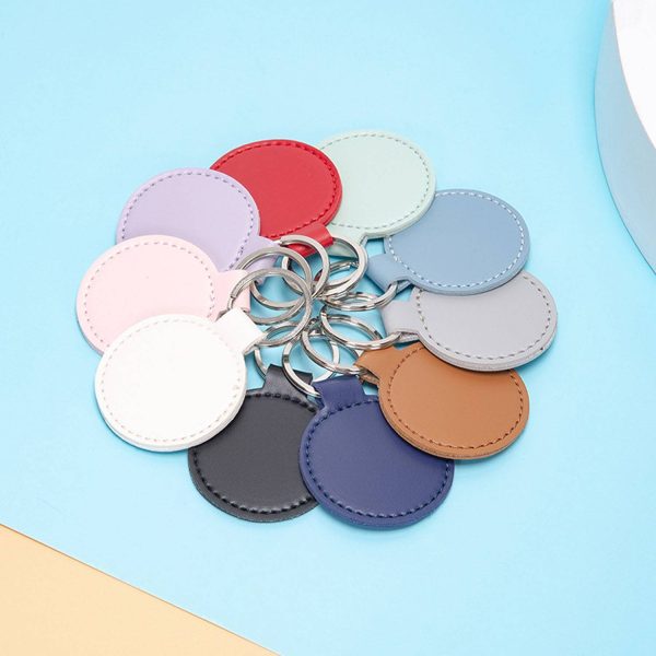 PU Leather Round Shape Keychain - Image 13