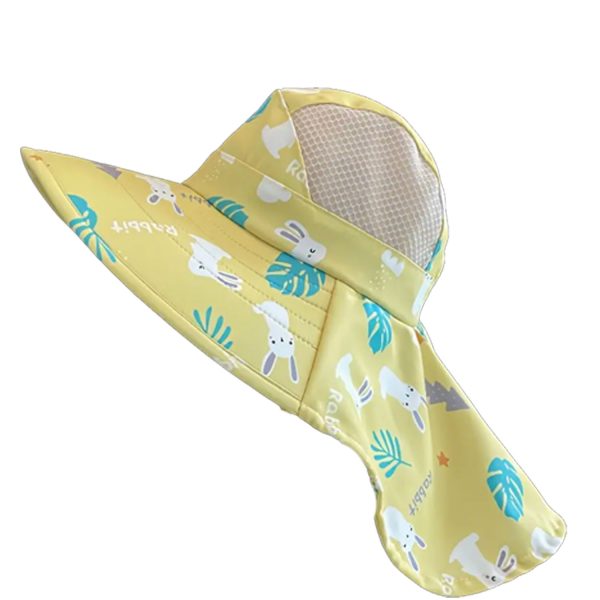 Kid's Adjustabl Breathable Wide Brim Sun Hat w/ Whistle - Image 4