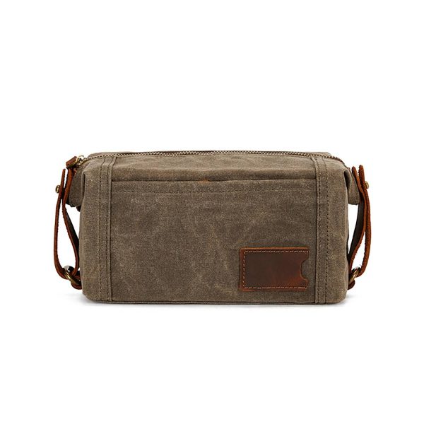 Waterproof Waxed Canvas Toiletry Bag - Image 4