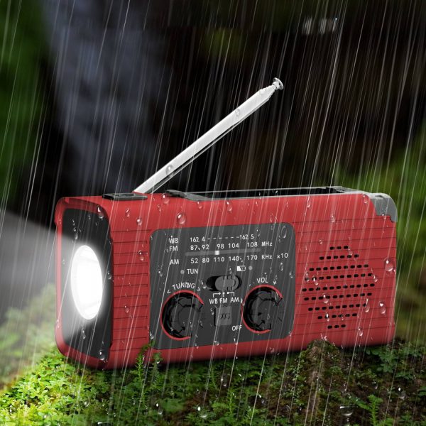 Outdoor Hand Crank LED Solar Powered Emergency Radio - Image 6