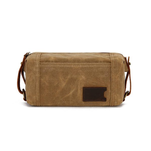 Waterproof Waxed Canvas Toiletry Bag - Image 2