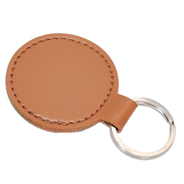 PU Leather Round Shape Keychain - Image 11