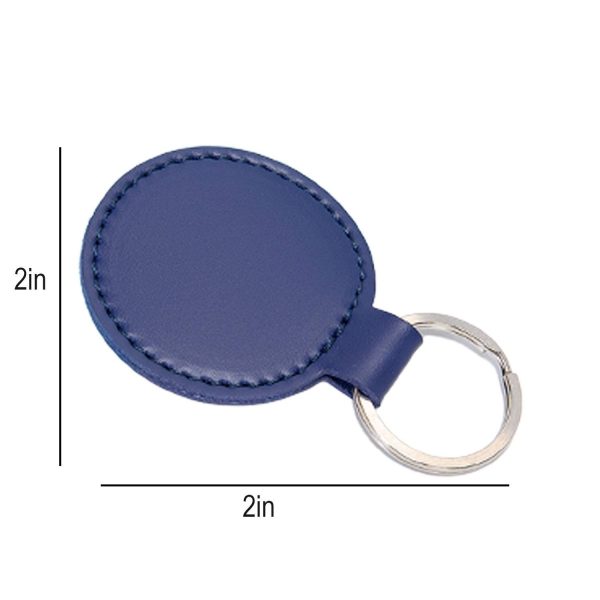 PU Leather Round Shape Keychain - Image 12