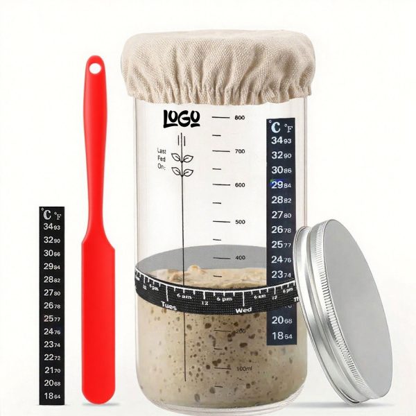 24oz Sealed Sourdough Fermentation Glass Jar