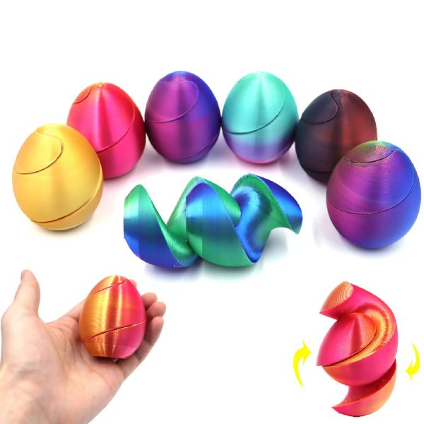 3D Printed Spiral Egg Stress Relief Toy - Image 9