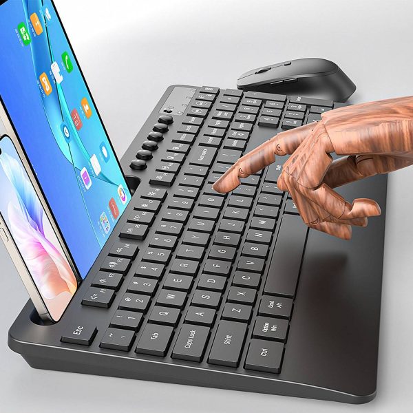 Wireless Keyboard & Mouse Set w/ Phone Stand - Image 3