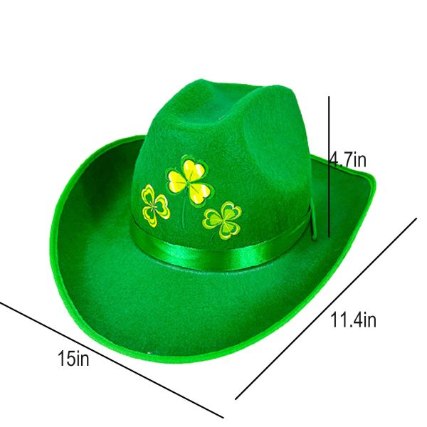 St Patrick's Day Green Cowboy Hat - Image 7