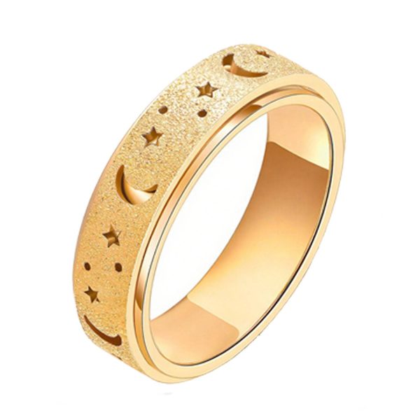 Stainless Steel Star Moon Spinner Ring - Image 3