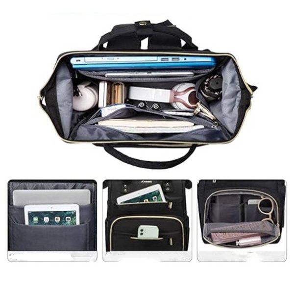 Large Capacity Oxford Diaper Backpack w/ USB Port - Image 3