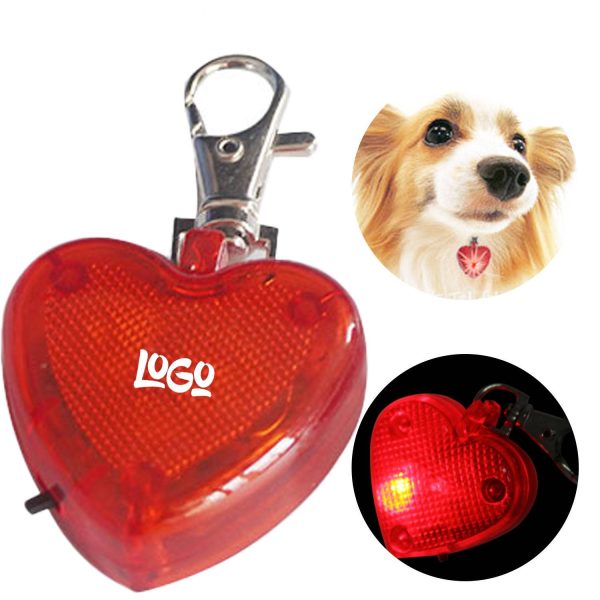 Flashing Heart Pet Keychain