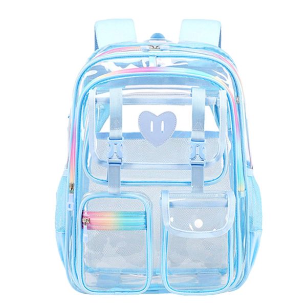 PVC Double Zipper Waterproof Clear Backpack - Image 5