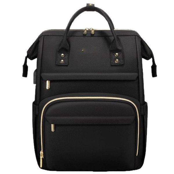 Large Capacity Oxford Diaper Backpack w/ USB Port - Image 2