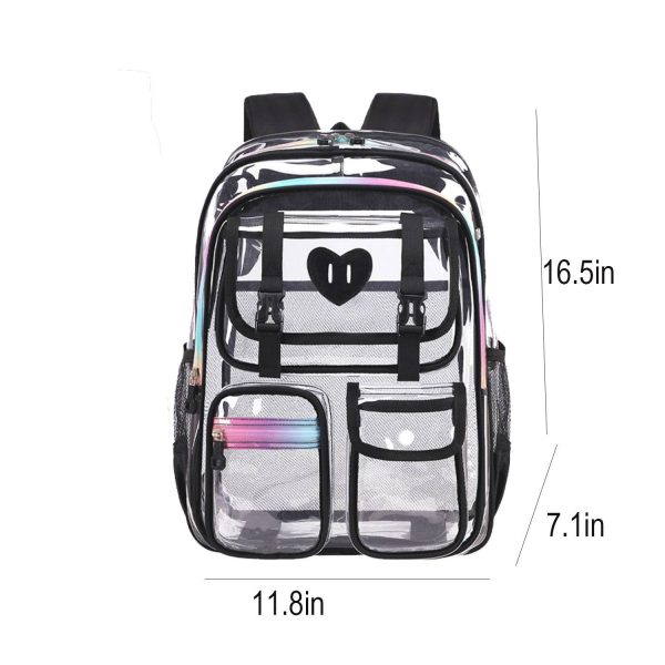 PVC Double Zipper Waterproof Clear Backpack - Image 8