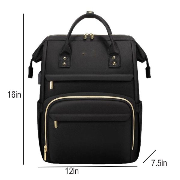Large Capacity Oxford Diaper Backpack w/ USB Port - Image 4