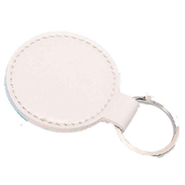 PU Leather Round Shape Keychain - Image 3