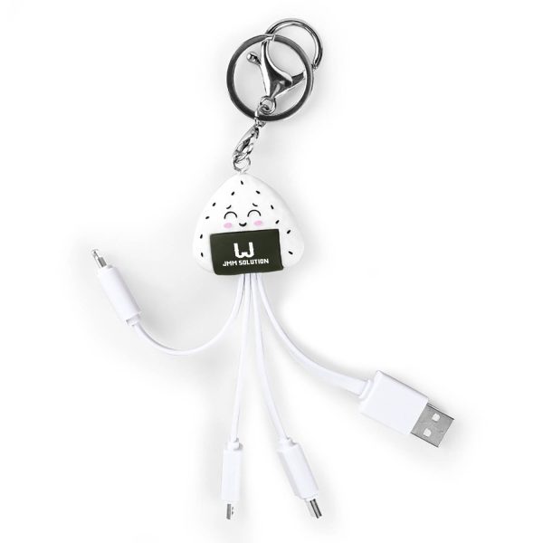 3 in 1 Cartoon Charging Cable Keychain