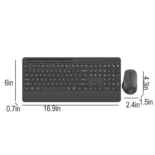 Wireless Keyboard & Mouse Set w/ Phone Stand - Image 4