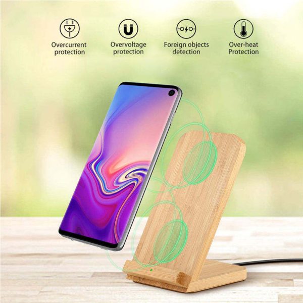 Bamboo Wireless Charger Phone Stand - Image 3