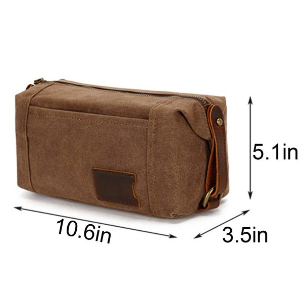 Waterproof Waxed Canvas Toiletry Bag - Image 7