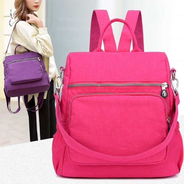 Women Large Capacity Water-Resistant Nylon Backpack - Image 9