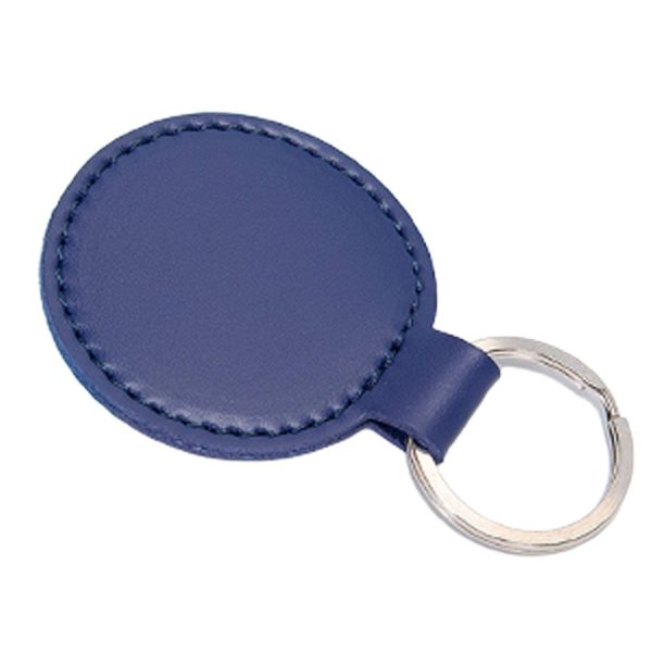 PU Leather Round Shape Keychain - Image 2