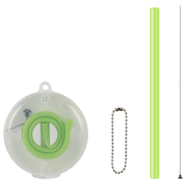 Folding Reusable Silicone Straw w/ Case - Image 3