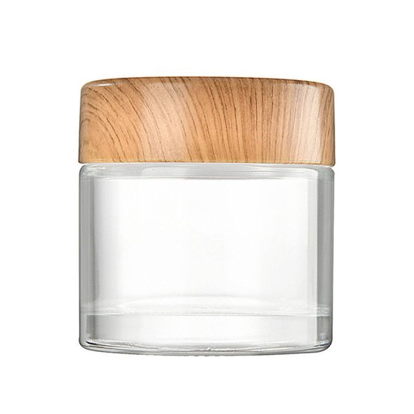6 oz Glass Storage Jars w/ Wood Lid - Image 2