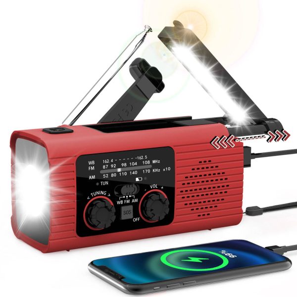 Outdoor Hand Crank LED Solar Powered Emergency Radio - Image 3