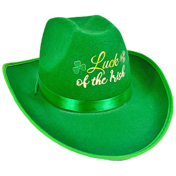 St Patrick's Day Green Cowboy Hat - Image 3