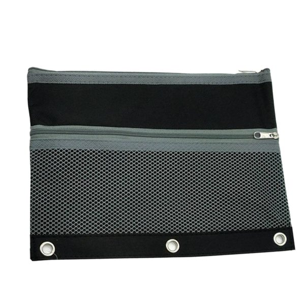 3 Ring PVC Zipper Pencil Pouch - Image 2