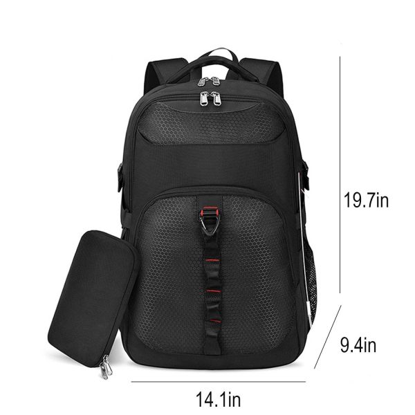 Large Capacity USB Port Oxford Backpack w/ Pouch - Image 4